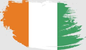 Elfenbenskusten flagga med grunge textur vektor