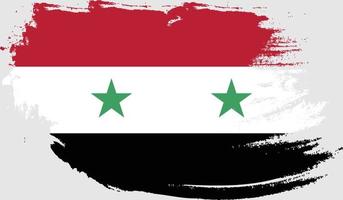 syrien flagga med grunge textur vektor