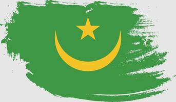 Mauretaniens flagga med grunge textur vektor