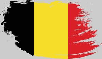 Belgien flagga med grunge textur vektor