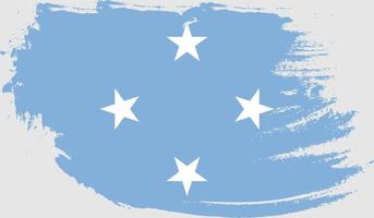 Mikronesien-Flagge mit Grunge-Textur vektor