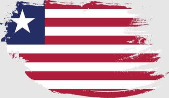 liberia flagga med grunge textur vektor