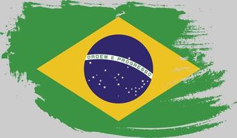 Brasilien flagga med grunge textur vektor