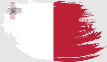 Malta-Flagge mit Grunge-Textur vektor