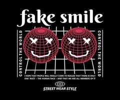falskt leende grafisk design för t-shirt street wear och urban stil vektor