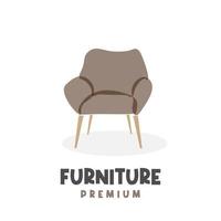 brun stol möbel illustration logotyp med överlappande färger vektor