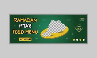 ramadan iftar fruktmatmeny social media cover banner mall vektor