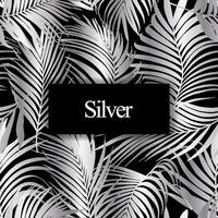 silver palm leaf vektor seamless mönster