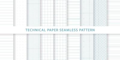 samling av tekniskt papper sömlösa mönster vektor