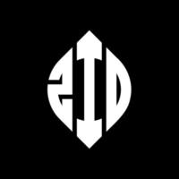 zio-Kreis-Buchstaben-Logo-Design mit Kreis- und Ellipsenform. zio Ellipsenbuchstaben mit typografischem Stil. Die drei Initialen bilden ein Kreislogo. zio-Kreis-Emblem abstrakter Monogramm-Buchstaben-Markenvektor. vektor