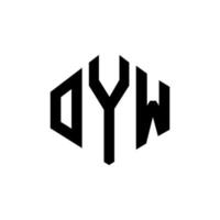 oyw bokstavslogotypdesign med polygonform. oyw polygon och kub form logotyp design. oyw hexagon vektor logotyp mall vita och svarta färger. oyw monogram, affärs- och fastighetslogotyp.