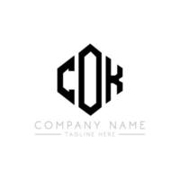 Cok-Brief-Logo-Design mit Polygonform. Cok-Polygon- und Würfelform-Logo-Design. Cok Sechseck-Vektor-Logo-Vorlage in weißen und schwarzen Farben. cok-monogramm, geschäfts- und immobilienlogo. vektor