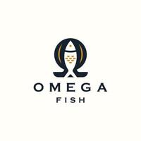 omega fisk logotyp ikon designmall platt vektorillustration vektor