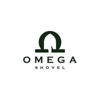omega symbol med spade form logotyp ikon designmall platt vektorillustration vektor