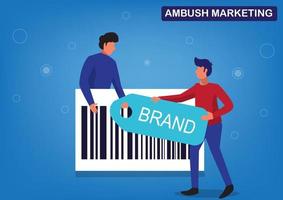 Ambush Marketing ohne Hauptsponsor zu sein, wird es versuchen, sich mit den Marken seiner Hauptsponsor-Konkurrenten zu verbinden. vektor