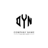 dyn-Buchstaben-Logo-Design mit Polygonform. dyn-polygon- und würfelform-logo-design. dyn Sechseck-Vektor-Logo-Vorlage in weißen und schwarzen Farben. dyn-monogramm, geschäfts- und immobilienlogo. vektor