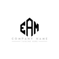 Eam-Buchstaben-Logo-Design mit Polygonform. Eam-Polygon- und Würfelform-Logo-Design. eam Sechseck-Vektor-Logo-Vorlage in weißen und schwarzen Farben. eam-monogramm, geschäfts- und immobilienlogo. vektor