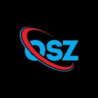 osz logotyp. osz bokstav. osz bokstavslogotypdesign. initialer osz logotyp länkad med cirkel och versaler monogram logotyp. osz typografi för teknik, företag och fastighetsmärke. vektor