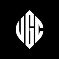 ugc-Kreisbuchstaben-Logo-Design mit Kreis- und Ellipsenform. ugc ellipsenbuchstaben mit typografischem stil. Die drei Initialen bilden ein Kreislogo. ugc-Kreis-Emblem abstrakter Monogramm-Buchstaben-Markierungsvektor. vektor