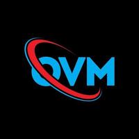 ovm-Logo. ovm brief. ovm-Brief-Logo-Design. Initialen ovm-Logo verbunden mit Kreis und Monogramm-Logo in Großbuchstaben. ovm-Typografie für Technologie-, Geschäfts- und Immobilienmarken. vektor