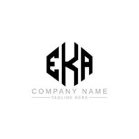 Eka-Brief-Logo-Design mit Polygonform. eka Polygon- und Würfelform-Logo-Design. eka Sechseck-Vektor-Logo-Vorlage in weißen und schwarzen Farben. eka-monogramm, geschäfts- und immobilienlogo. vektor