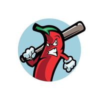 rolig chili sport maskot seriefigur logotyp vektor