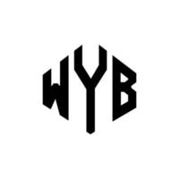 wyb-Buchstaben-Logo-Design mit Polygonform. wyb Polygon- und Würfelform-Logo-Design. wyb Sechseck-Vektor-Logo-Vorlage in weißen und schwarzen Farben. wyb-monogramm, geschäfts- und immobilienlogo. vektor