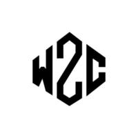 wzc bokstavslogotypdesign med polygonform. wzc polygon och kubform logotypdesign. wzc hexagon vektor logotyp mall vita och svarta färger. wzc monogram, affärs- och fastighetslogotyp.