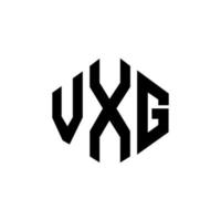 vxg-Buchstaben-Logo-Design mit Polygonform. Vxg-Polygon- und Würfelform-Logo-Design. vxg Sechseck-Vektor-Logo-Vorlage in weißen und schwarzen Farben. vxg-monogramm, geschäfts- und immobilienlogo. vektor