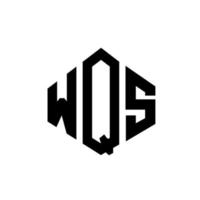 wqs-Buchstaben-Logo-Design mit Polygonform. wqs Logo-Design in Polygon- und Würfelform. wqs Sechseck-Vektor-Logo-Vorlage in weißen und schwarzen Farben. wqs monogramm, geschäfts- und immobilienlogo. vektor