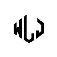 wlj-Buchstaben-Logo-Design mit Polygonform. wlj Logo-Design in Polygon- und Würfelform. wlj Sechseck-Vektor-Logo-Vorlage in weißen und schwarzen Farben. wlj monogramm, geschäfts- und immobilienlogo. vektor