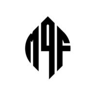 mqf-Kreisbuchstaben-Logo-Design mit Kreis- und Ellipsenform. mqf Ellipsenbuchstaben mit typografischem Stil. Die drei Initialen bilden ein Kreislogo. mqf Kreisemblem abstrakter Monogramm-Buchstabenmarkierungsvektor. vektor