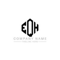 eqh-Buchstaben-Logo-Design mit Polygonform. eqh Polygon- und Würfelform-Logo-Design. eqh Sechseck-Vektor-Logo-Vorlage in weißen und schwarzen Farben. eqh-monogramm, geschäfts- und immobilienlogo. vektor
