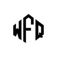 wfq bokstavslogotypdesign med polygonform. wfq polygon och kubform logotypdesign. wfq hexagon vektor logotyp mall vita och svarta färger. wfq monogram, affärs- och fastighetslogotyp.