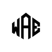 wae-Buchstaben-Logo-Design mit Polygonform. Wae Polygon- und Würfelform-Logo-Design. Wae Sechseck-Vektor-Logo-Vorlage in weißen und schwarzen Farben. wae monogramm, geschäfts- und immobilienlogo. vektor