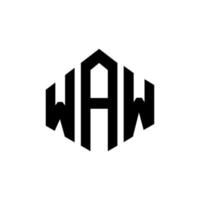 waw letter logotyp design med polygon form. waw polygon och kubform logotypdesign. waw hexagon vektor logotyp mall vita och svarta färger. waw monogram, affärs- och fastighetslogotyp.