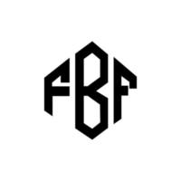 fbf bokstavslogotypdesign med polygonform. fbf polygon och kubform logotypdesign. fbf hexagon vektor logotyp mall vita och svarta färger. fbf-monogram, affärs- och fastighetslogotyp.