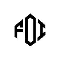 fdi-Brief-Logo-Design mit Polygonform. fdi Logo-Design in Polygon- und Würfelform. fdi Sechseck-Vektor-Logo-Vorlage in weißen und schwarzen Farben. fdi-monogramm, geschäfts- und immobilienlogo. vektor