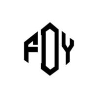 fdy-Buchstaben-Logo-Design mit Polygonform. Fdy-Polygon- und Würfelform-Logo-Design. fdy Sechseck-Vektor-Logo-Vorlage in weißen und schwarzen Farben. fdy-monogramm, geschäfts- und immobilienlogo. vektor