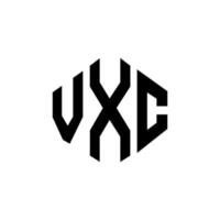 vxc bokstavslogotypdesign med polygonform. vxc polygon och kub form logotyp design. vxc hexagon vektor logotyp mall vita och svarta färger. vxc monogram, affärs- och fastighetslogotyp.