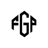 fgp-Brief-Logo-Design mit Polygonform. fgp Polygon- und Würfelform-Logo-Design. fgp Sechseck-Vektor-Logo-Vorlage in weißen und schwarzen Farben. fgp-monogramm, geschäfts- und immobilienlogo. vektor