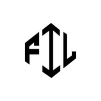 Fil-Brief-Logo-Design mit Polygonform. Fil-Polygon- und Würfelform-Logo-Design. Fil Sechseck-Vektor-Logo-Vorlage in weißen und schwarzen Farben. fil-monogramm, geschäfts- und immobilienlogo. vektor