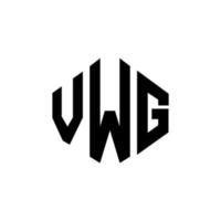 vwg-Brief-Logo-Design mit Polygonform. vwg-polygon- und würfelform-logo-design. vwg Sechseck-Vektor-Logo-Vorlage in weißen und schwarzen Farben. vwg-monogramm, geschäfts- und immobilienlogo. vektor