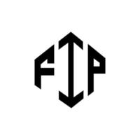 fip-Buchstaben-Logo-Design mit Polygonform. Fip-Polygon- und Würfelform-Logo-Design. Fip Sechseck-Vektor-Logo-Vorlage in weißen und schwarzen Farben. fip-monogramm, geschäfts- und immobilienlogo. vektor