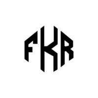 fkr bokstavslogotypdesign med polygonform. fkr polygon och kubform logotypdesign. fkr hexagon vektor logotyp mall vita och svarta färger. fkr monogram, affärs- och fastighetslogotyp.