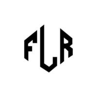 flr bokstav logo design med polygon form. flr polygon och kubform logotypdesign. flr hexagon vektor logotyp mall vita och svarta färger. flr monogram, affärs- och fastighetslogotyp.