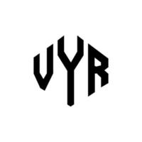 Vyr-Buchstaben-Logo-Design mit Polygonform. Vyr-Polygon- und Würfelform-Logo-Design. Vyr Sechseck-Vektor-Logo-Vorlage in weißen und schwarzen Farben. Vyr-Monogramm, Geschäfts- und Immobilienlogo. vektor