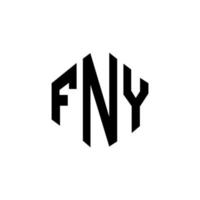 fny-Buchstaben-Logo-Design mit Polygonform. fny Polygon- und Würfelform-Logo-Design. Fny Sechseck-Vektor-Logo-Vorlage in weißen und schwarzen Farben. fny monogramm, geschäfts- und immobilienlogo. vektor