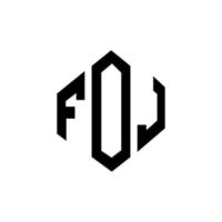 foj-Brief-Logo-Design mit Polygonform. foj polygon und würfelform logo design. foj Sechseck-Vektor-Logo-Vorlage in weißen und schwarzen Farben. foj monogramm, geschäfts- und immobilienlogo. vektor