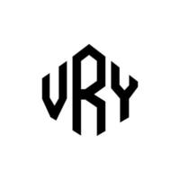 Vry-Buchstaben-Logo-Design mit Polygonform. Vry Polygon- und Würfelform-Logo-Design. Vry Sechseck-Vektor-Logo-Vorlage in weißen und schwarzen Farben. vry monogramm, geschäfts- und immobilienlogo. vektor